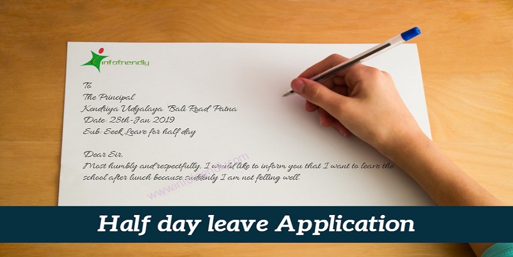 Write An Application To Your Principal For Half Day Leave