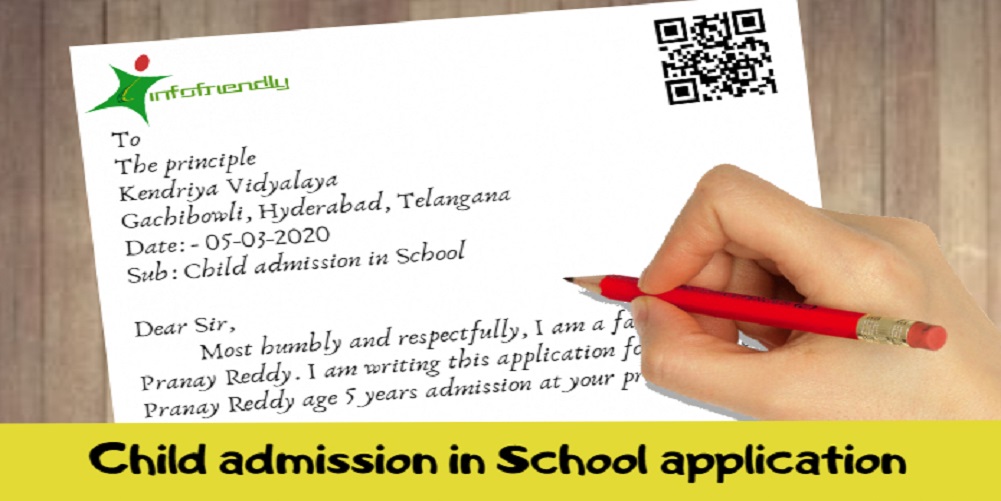 Application for Child's Admission in School - INFOFRIENDLY